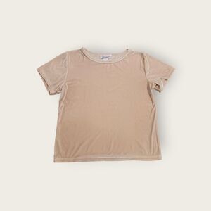 Vintage 90s Agenda cream velour slightly cropped baby tee